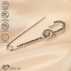 Булавка «Классика» овалы с жемчужиной, 7.5 см, цвет серый в серебре - Фото 2