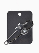 Булавка «Классика», овалы с жемчужиной, 7.5 см, серая в серебре - Фото 4