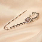 Булавка «Классика» овалы с жемчужиной, 7.5 см, цвет серый в серебре - Фото 1