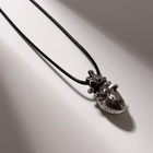 Кулон на шнурке «Анатомия» сердце, цвет чернёное серебро на чёрном шнурке, 43 см - Фото 3