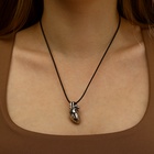 Кулон на шнурке «Анатомия» сердце, цвет чернёное серебро на чёрном шнурке, 43 см - Фото 5