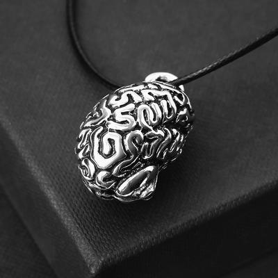 Кулон на шнурке «Анатомия» мозг, цвет чернёное серебро на чёрном шнурке, 45 см