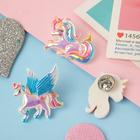 Набор значков (3шт) «Перламутровые» единороги, форма МИКС, разноцветные - Фото 2