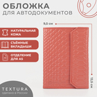 Обложка для автодокументов TEXTURA, цвет чайной розы - фото 9125158