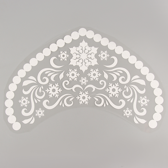 Термотрансфер «Снежинки с завитками», набор 6 шт., цвет белый с серебром - Фото 1