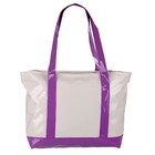 Сумка жен Иветта 26*43*12см, 1 отд, нар.карман, бело-фиолет - Фото 1