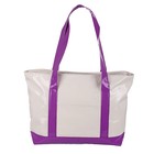 Сумка жен Иветта 26*43*12см, 1 отд, нар.карман, бело-фиолет - Фото 3