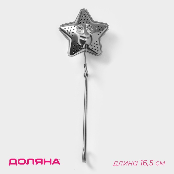 Сито для чая Доляна «Звезда», 16.5 см, нержавеющая сталь, цвет серебряный - Фото 1
