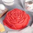 Форма силиконовая для выпечки Доляна «Роза», 20×20×6 см, с ручками, цвет МИКС - Фото 1