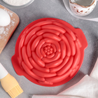 Форма силиконовая для выпечки Доляна «Роза», 20×20×6 см, с ручками, цвет МИКС - Фото 2