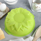 Форма силиконовая для выпечки Доляна «Подсолнух», 20 см, с ручками, цвет МИКС - Фото 1