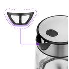 Чайник электрический Kitfort КТ-6105, стекло, 1.7 л, 2200 Вт, серебристый - фото 51437598