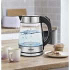 Чайник электрический Kitfort КТ-6105, стекло, 1.7 л, 2200 Вт, серебристый - фото 51437599