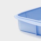 Форма для выпечки Доляна «Квадрат», силикон, 22×23×3.5 см, внутренний размер 20×19×3 см, голубая - Фото 6