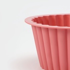 Форма для выпечки кекса Доляна «Рифлёный круг», силикон, d=18 см, коралловый - Фото 4