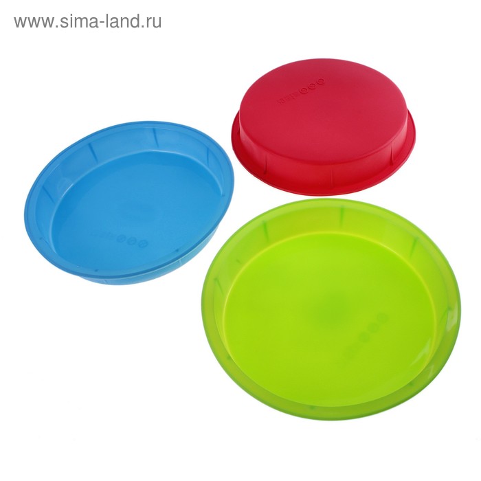 Форма силиконовая для выпечки «Круг», 25×4 см, цвет МИКС - Фото 1