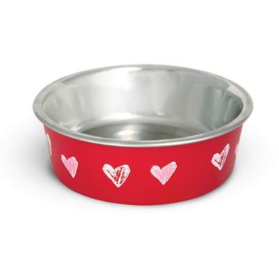 Миска металлическая Triol «Сердца» на резинке, 250 мл, микс
