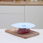 Крышка для хранения Доляна «Симпл», d=21 см, силикон, голубая - Фото 5