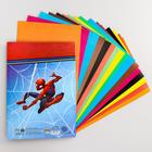 Набор "Человек-паук" А4: 8л цветного одностороннего картона + 8л цветной двусторонней бумаги - фото 7764021
