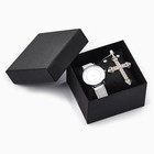 Женский подарочный набор "Эдди" 3 в 1: наручные часы, кулон, серьги, d-3 см - фото 4604557