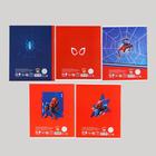 Тетрадь в клетку 12 листов, 5 видов МИКС, обложка мелованный картон, Человек-паук - Фото 3