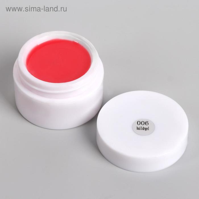 Fiber Gel для наращивания ногтей, со стекловолокном, камуфлирующий, LED/UV, 15 мл, розовый (6) - Фото 1