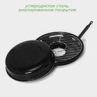 Сковорода- гриль Healthy grill, d=33 см, эмалированное покрытие, цвет чёрный - фото 4316438
