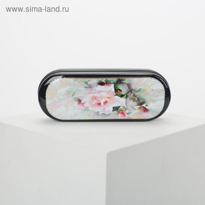 Футляр для очков, цвет чёрный, «Нежная роза» - Фото 1