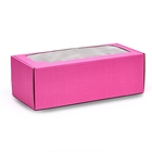 Коробка самосборная, с окном, розовая, 16 х 35 х 12 см. - фото 318427374