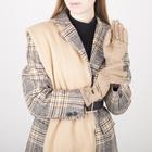 Перчатки женские безразмерные, без утеплителя, для сенсорных экранов, цвет бежевый - Фото 3