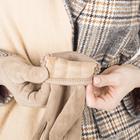 Перчатки женские безразмерные, без утеплителя, для сенсорных экранов, цвет бежевый - Фото 4