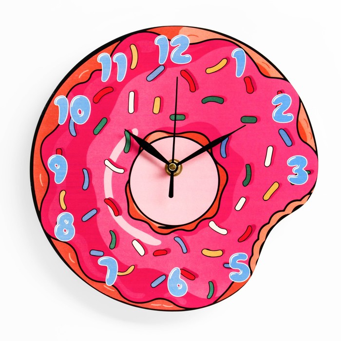 Часы настенные "Пончик", дискретный ход, d-23.5 см - Фото 1