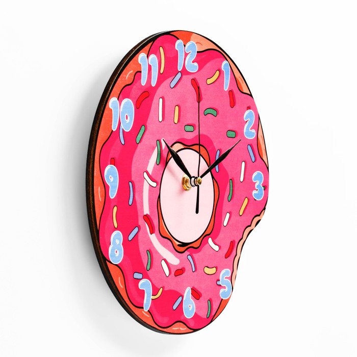 Часы настенные "Пончик", дискретный ход, d-23.5 см - фото 1926145425