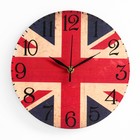 Часы настенные, серия: Интерьер, "Британский флаг", дискретный ход, d-23 см - фото 2606324