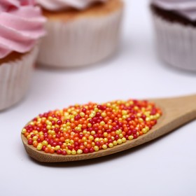 Посыпка кондитерская с мягким центром «Бисер»: оранжевый, желтый, красный, 50 г (комплект 2 шт)