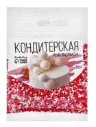 Посыпка кондитерская с мягким центром «Бисер» розовый, красный, серебро, 50 г - Фото 4