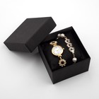 Женский подарочный набор "Наен" 2 в 1: наручные часы, браслет, d-2.5 см - фото 318427758