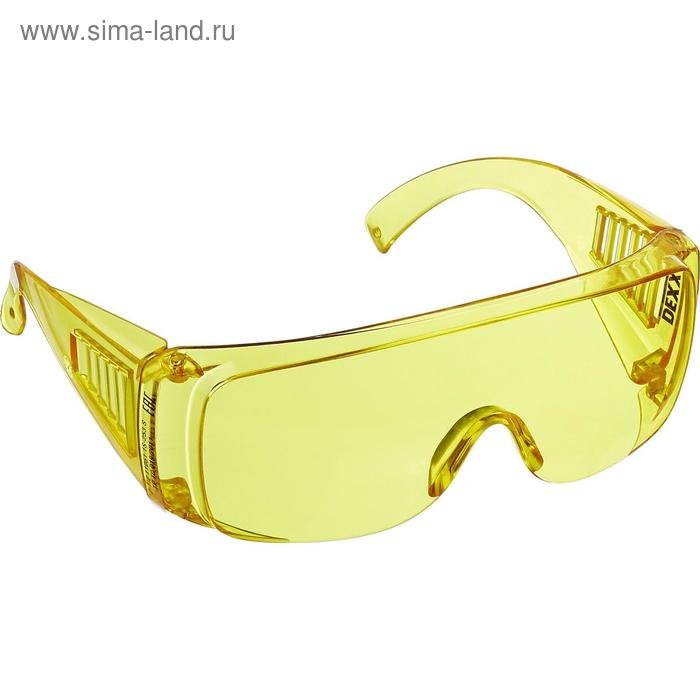 Очки защитные DEXX 11051_z01, открытого типа, с боковой вентиляцией, желтые - Фото 1