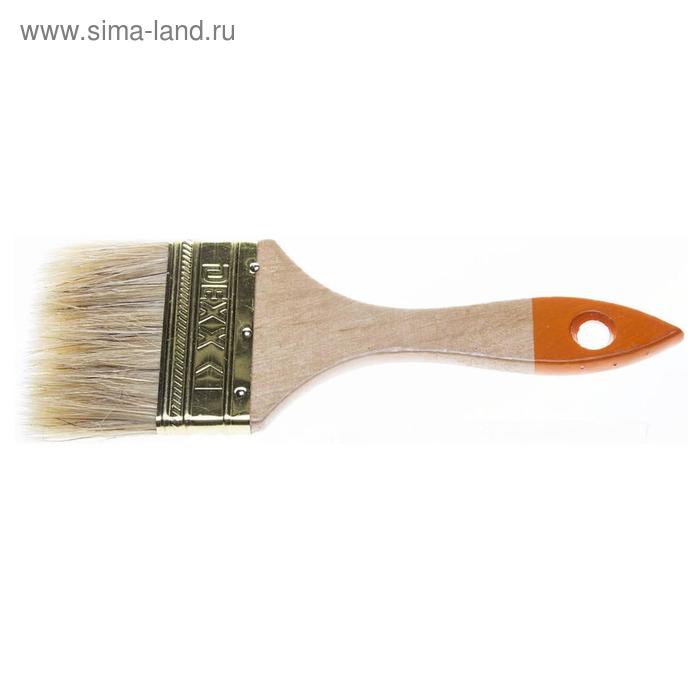 Кисть флейцевая DEXX 0100-075_z02, деревянная ручка, натуральная щетина, 75 мм - Фото 1