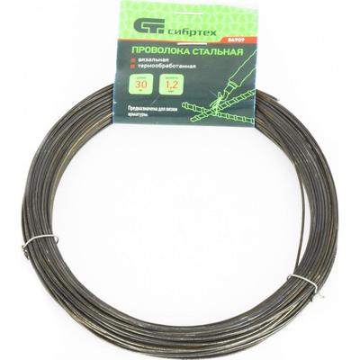 Проволока «Сибртех» стальная 30 м, вязальная, термообработанная 1.2 мм