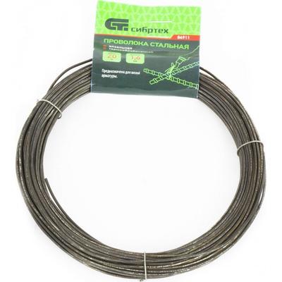 Проволока «Сибртех» стальная 20 м, вязальная, термообработанная 1.6 мм