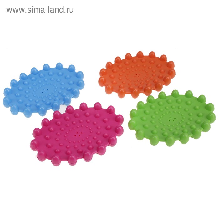 Мыльница пластиковая с шипами, 12×9×1,5 см, цвет МИКС - Фото 1