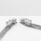 Клипсы «Лёд» тройная сплошная, цвет белый в серебре - Фото 2