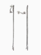 Серьги клипсы для ушей QF «Лёд», тройная сплошная, белые в серебре - Фото 4