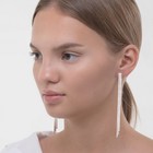 Клипсы «Лёд» тройная сплошная, цвет белый в серебре - Фото 3