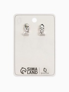 Клипсы "Лёд" тройная сплошная, цвет белый в серебре - фото 809406526