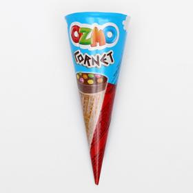 Вафельный рожок  Ozmo Cornet  с кремом из фундука с конфетами-драже, 25 г (комплект 2 шт)