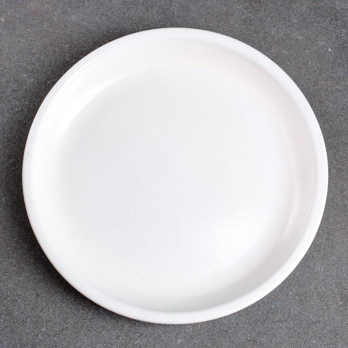 Поддон для горшка керамический белый № 2 , диаметр 9,5  см - фото 1912379752