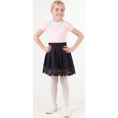 Блузка для девочек с коротким рукавом, рост 122 см, цвет розовый
