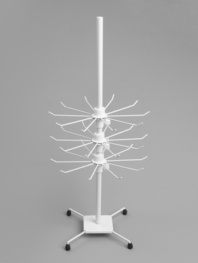 Вертушка, 3 яруса по 10 крючков, 28×28×65, белая